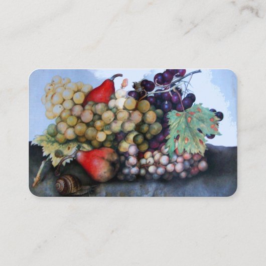 DE VRUCHTEN, DRUIVEN EN PEREN VAN HET SEIZOEN leve Visitekaartje (Achterkant)