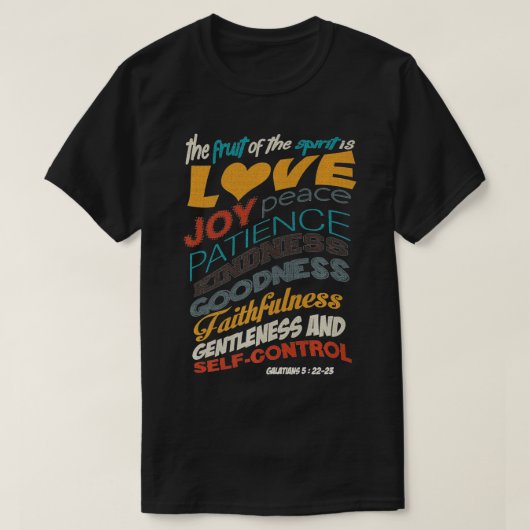 De vruchten van de gedistilleerde Christelijke bij T-shirt (Design voorkant)