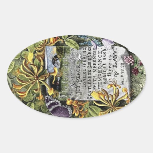 De vruchten van de gedistilleerde drank ovale sticker (Voorkant)