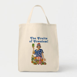De Vruchten van de Vrijheid! kruidenier canvas tas