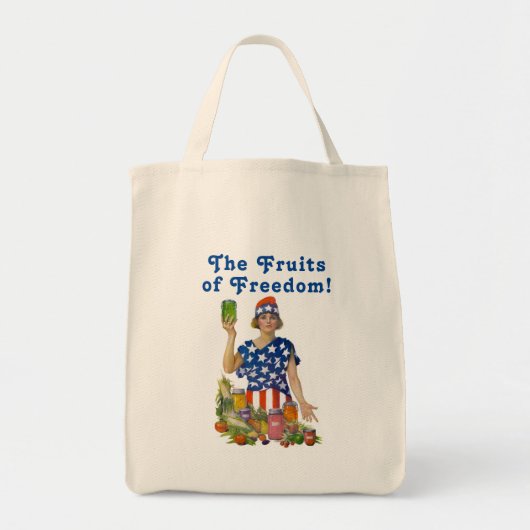 De Vruchten van de Vrijheid! kruidenier canvas tas (Voorkant)