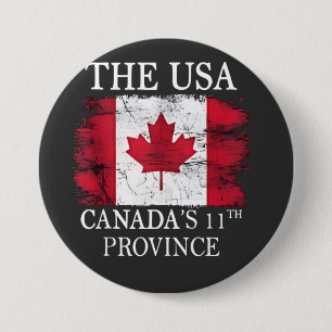 De VS, Canada's 11e provincie Canada Amerikaans Ronde Button 7,6 Cm