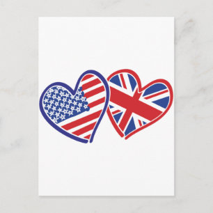 De VS en het Verenigd Koninkrijk in het hart tonen Briefkaart