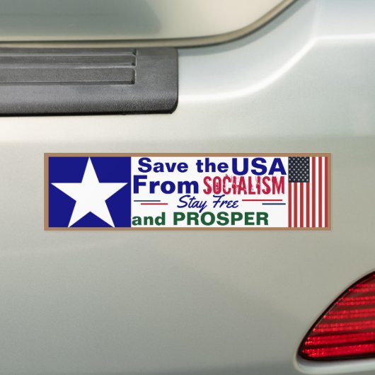 De VS redden van het socialisme Bumpersticker (Op auto)