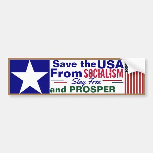 De VS redden van het socialisme Bumpersticker (Voorkant)
