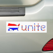 "De VS verenigen" Bumpersticker - wit (Op auto)