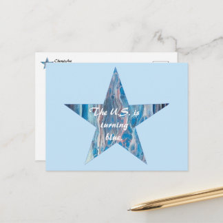 De VS worden blauw, abstracte sterren ansichtkaart Briefkaart