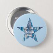 De VS worden blauw, abstracte sterren knoppen Ronde Button 7,6 Cm (Voorkant /achterkant)
