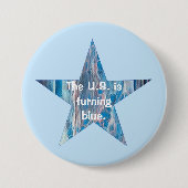 De VS worden blauw, abstracte sterren knoppen Ronde Button 7,6 Cm (Voorkant)