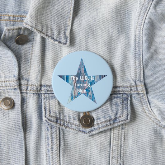 De VS worden blauw, abstracte sterren knoppen Ronde Button 7,6 Cm (In situ)