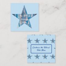 De VS wordt blauw, ster visitekaartjes