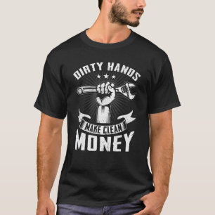 De vuile handen maken schoon-geld grappige Mechani T-shirt