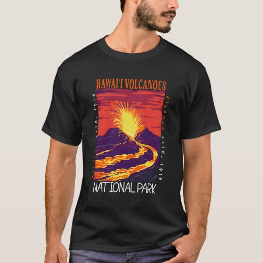 De vulkaan van Hawaï National Park Kilauea vulkaan T-shirt (Voorkant)