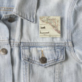 De vulkaanreeks van Guatemala Vierkante Button 5,1 Cm (In situ)