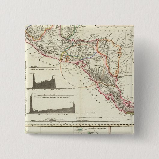 De vulkaanreeks van Guatemala Vierkante Button 5,1 Cm (Voorkant)