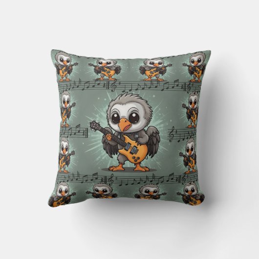 De Vulture Muzikant Print Kussen (Achterkant)