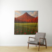 De vurige herfsttop: rode stilte over de droom wandkleed (In situ)