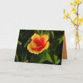 De vurige Kaart van de Verjaardag van de Hibiscus (Gele Bloem)