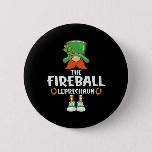 De Vuur Leprechaun St. Patrick's Dag Feest Ronde Button 5,7 Cm (Voorkant)