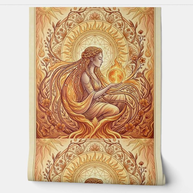 De Vuurpriesteres Behang (Afrollen)