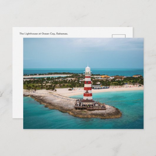 De vuurtoren bij Ocean Cay, Bahamas Briefkaart (Voorkant / Achterkant)