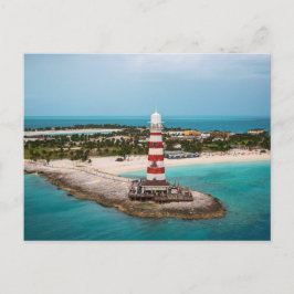 De vuurtoren bij Ocean Cay, Bahamas Briefkaart