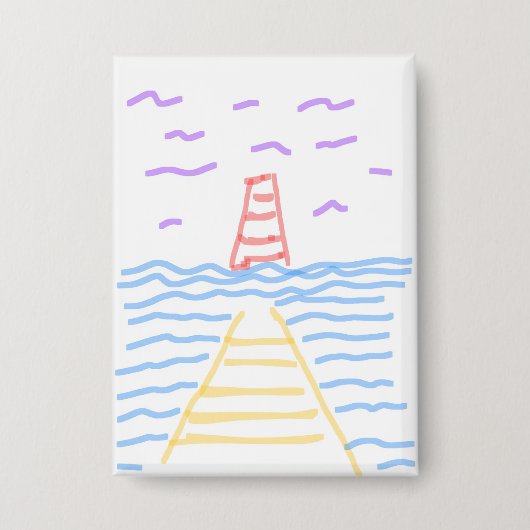 De vuurtoren en de pier button (Voorkant)