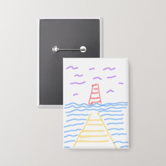 De vuurtoren en de pier button (Voorkant / Achterkant)