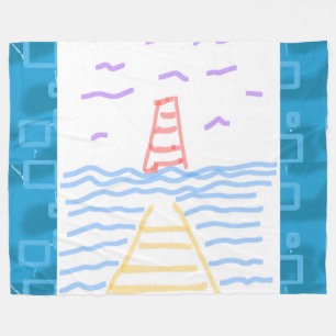 De vuurtoren en de Pier Fleece Deken