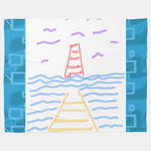De vuurtoren en de Pier Fleece Deken (Voorkant (Horizontaal))