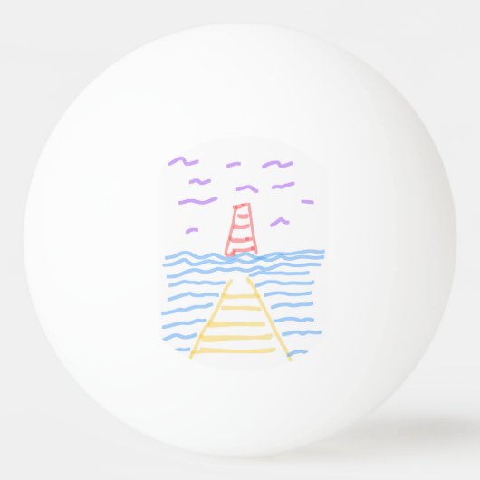 De vuurtoren en de Pier Picnic Ping Pong Ball (Voorkant)