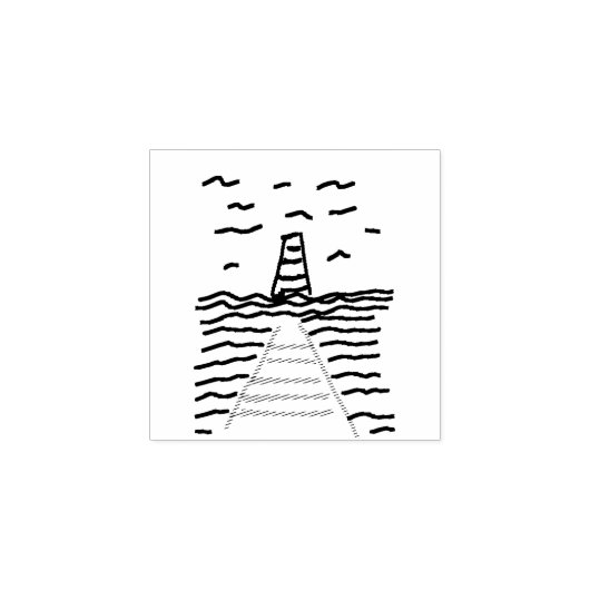 De vuurtoren en de pier rubberstempel (Afrduk)