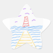 De vuurtoren en de pier ster sticker (Voorkant)