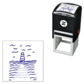 De vuurtoren en de pier zelfinktende stempel (In situ)