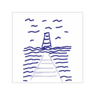 De vuurtoren en de pier zelfinktende stempel
