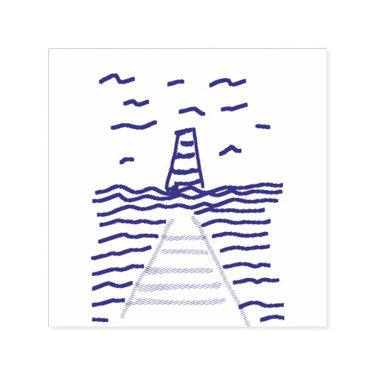 De vuurtoren en de pier zelfinktende stempel (Design)