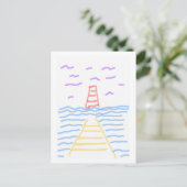 De vuurtoren en het Pier Briefkaart (Staand voorkant)