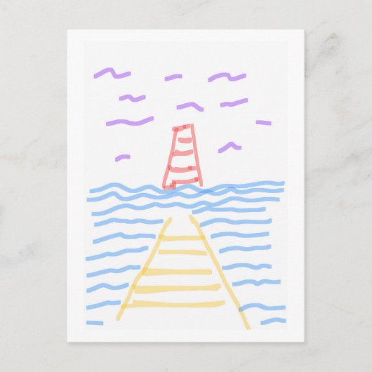 De vuurtoren en het Pier Briefkaart (Voorkant)