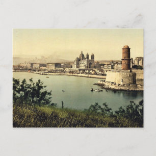 De vuurtoren en kathedraal, Marseille, Frankrijk v Briefkaart