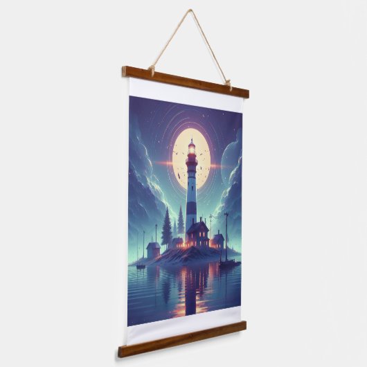 De vuurtoren hangend wandkleed (Gebogen)