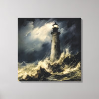 De vuurtoren in Storm Fine Art