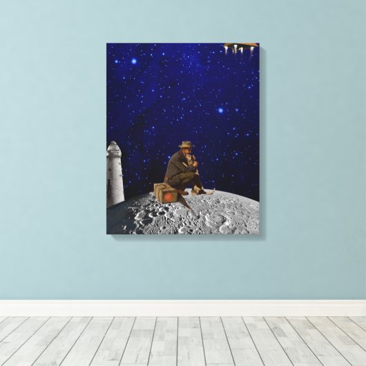 De vuurtoren keerde terug naar huis canvas afdruk (Insitu (Houten vloer))