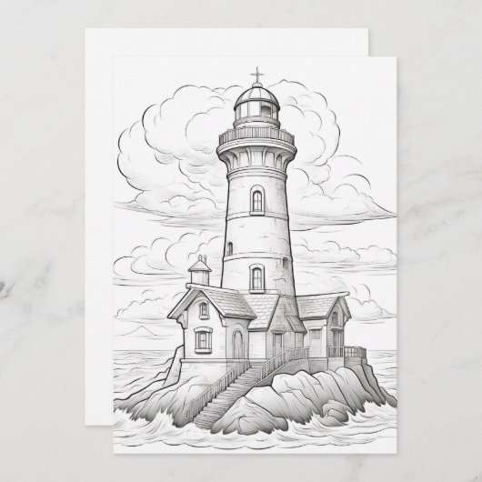 De vuurtoren | Kleur je eigen groet (Voorkant / Achterkant)