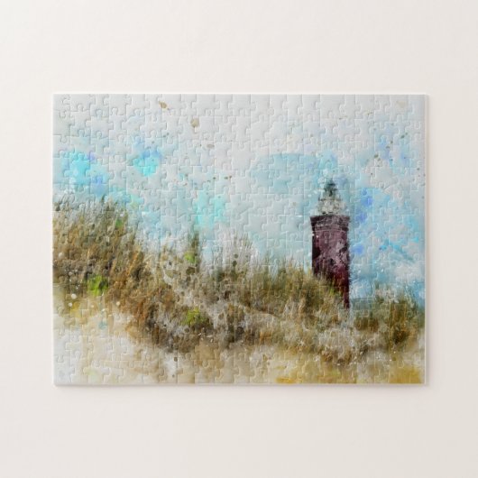 De vuurtoren   - legpuzzel (Horizontaal)