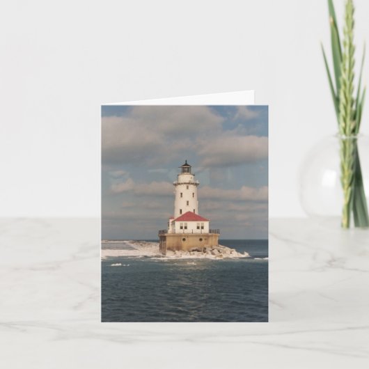 De Vuurtoren Notecards van Michigan van het meer Kaart (Voorkant)