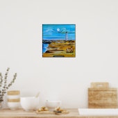 De vuurtoren op het strand Schilderij van Alfred F Poster (Keuken)