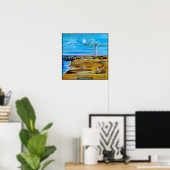 De vuurtoren op het strand Schilderij van Alfred F Poster (Thuiskantoor)