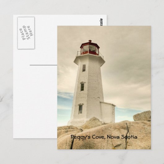 De vuurtoren, Peggy's Cove, Nova Scotia. Briefkaart (Voorkant / Achterkant)