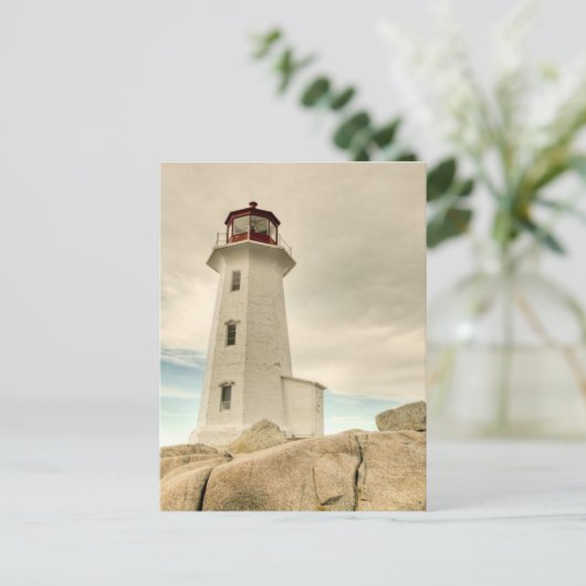 De vuurtoren, Peggy's Cove, Nova Scotia. Briefkaart (Staand voorkant)