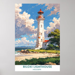 De vuurtoren van Biloxi, Mississippi Poster